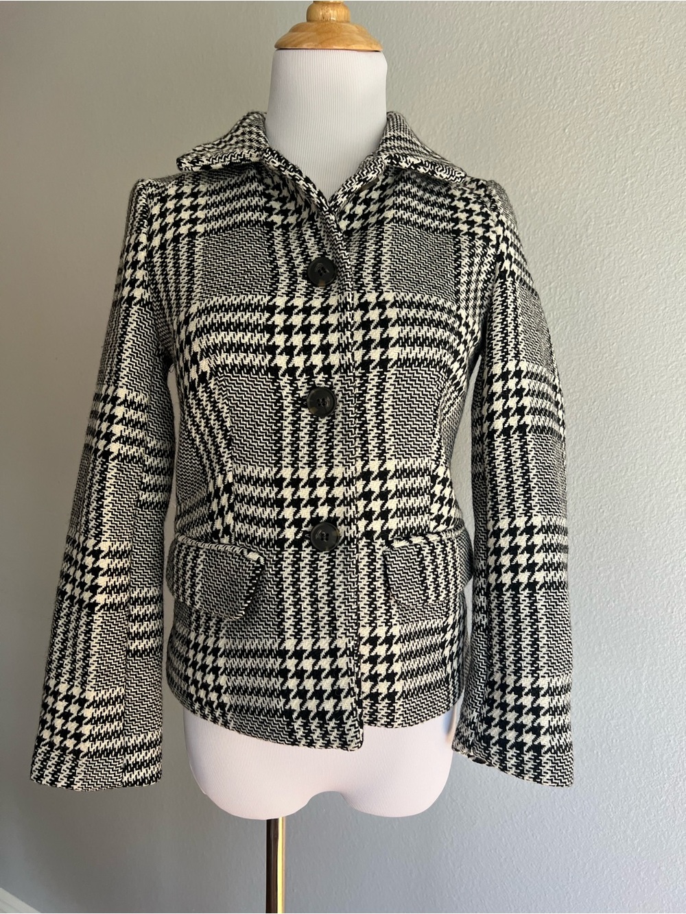 NWT H&M Plaid Houndstooth Jacket, XXS
